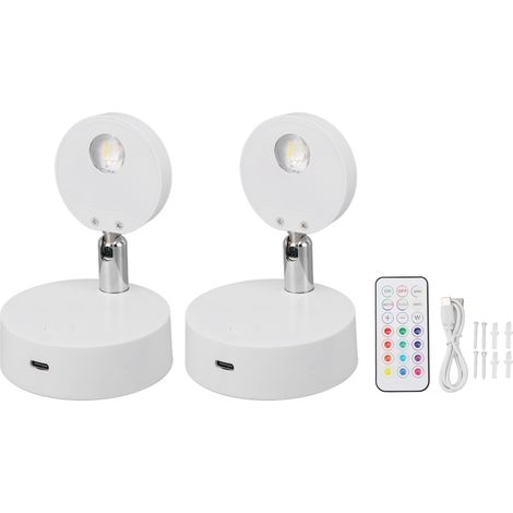 Projecteur LED Rechargeable, lumières d'image, RGB, pour placard, 13 couleurs, Mini vitrine, lampe murale rotative