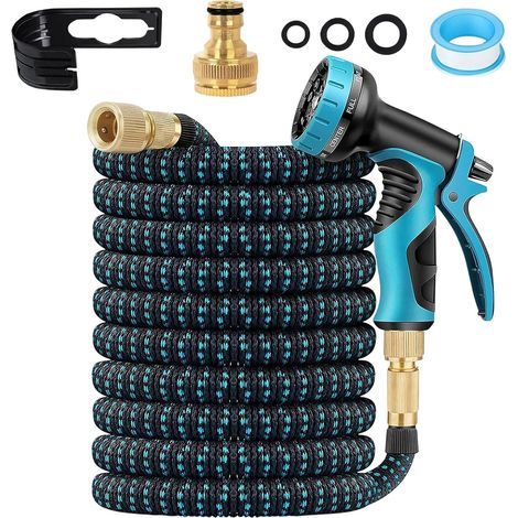 Tuyau Arrosage Extensible 22.5M, Tuyaux D'arrosage Embout 10 Modes Pistolet, 3/4\ (1/5)