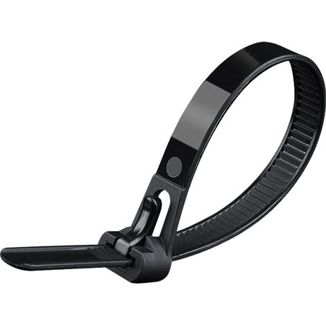100 reusable nylon cable ties, 200mm x 7.5mm, black plastic cable ties,It is your ideal choice (1/4)
