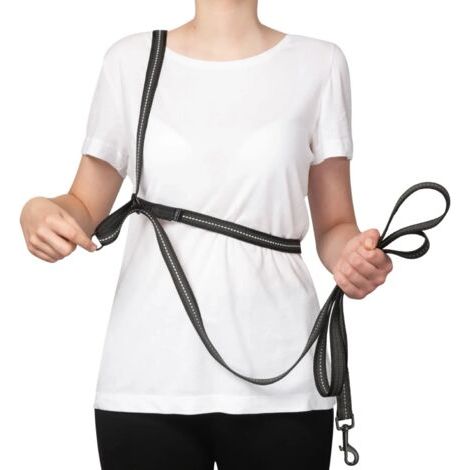 Guinzaglio Antiscivolo Regolabile con Riflettore NERO - 3m, 86MM TWISTLOCK - Per Cani 15-80kg (1/4)