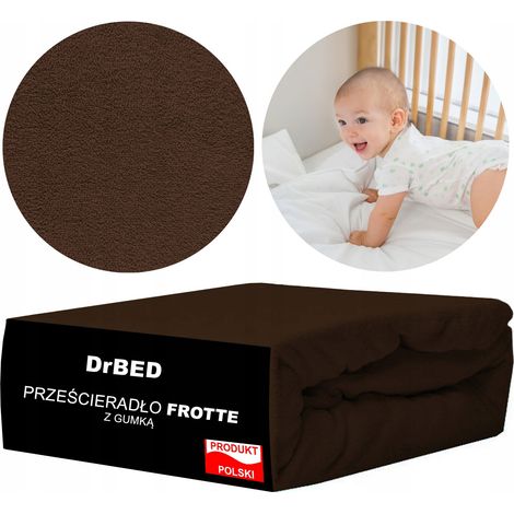 Drap-housse en tissu éponge 60 x 120 avec bande élastique, respirant, marron PL (1/3)