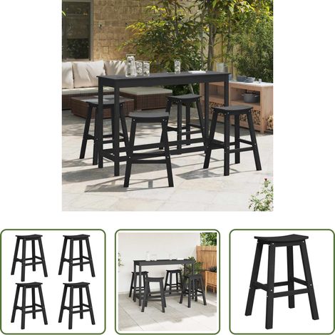 Gartenbar Set -  Garten Bar Set 4 pcs Schwarz HDPE (1/5)