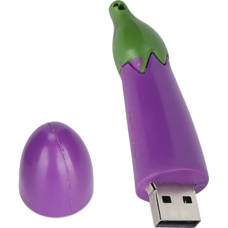 Clé USB 2GB Design Aubergine Amusant - Mémoire Portable Compacte (1/5)