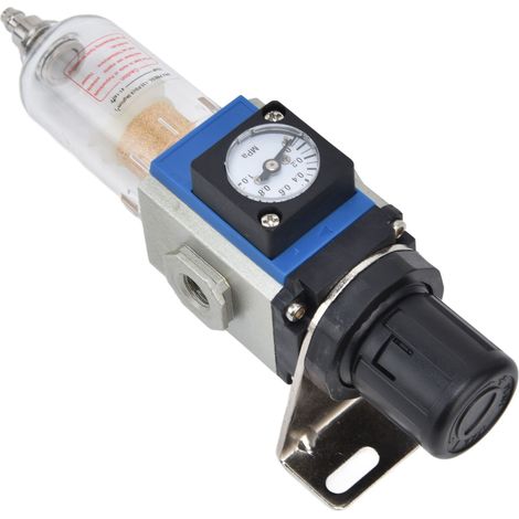 Filtre pour compresseur d'air, régulateur de pression autobloquant haute précision avec manomètre, capacité du godet 10 cm³, GFR200‑06 PT1/8