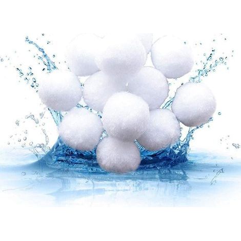 JSSEVN - 700g Swimming Pool Filter Balls (White), Filter Balls, Fiber Filter Media for Swimming Pool Sand Filters Water Filtration. (1/5)