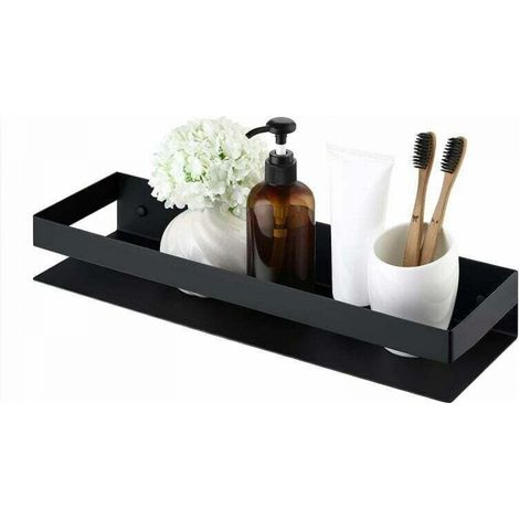 Ulisem Etagere Murale Salle De Bain Etagere Douche Acier Inoxydable 40 CM Etagère Murale Acier Noir, (1/5)