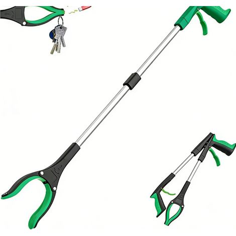 Pince à déchets pour adultes de 81 cm, pliable, avec aimants, verte, facile à utiliser pour les personnes handicapées. (1/4)