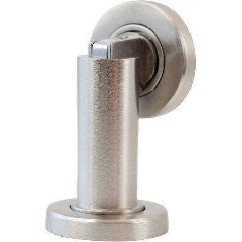 Butée de porte magnétique MS010 aspect acier inoxydable, avec matériel de fixation au sol et au mur, largeur : 5 cm, hauteur : 8,4 cm (1/5)