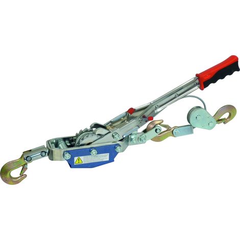 Drakkar Equipement – Treuil à main manuel horizontal 1500 kg – Câble en acier multibrins 6 mm – Rapport de levage 15:1 – Crochets pivotants 360° (1/2)