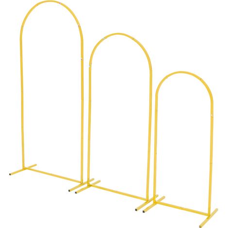 Lot de 3 arches décoratives dorées 1,8 / 1,5 / 1,2 m, structure en métal stable, mariage, cérémonie et réception (1/5)