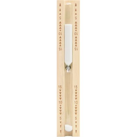 Minuterie à sable pour sauna 15 minutes Bois massif de pin CFW66113 (1/5)