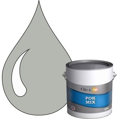 Peinture d'Accroche et Finition 2 en 1 - POK - POK MIX - Acrylique Satinée - RAL 7038 - 3L (1/4)