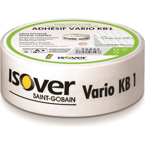 Isover – Rouleau d'étanchéité adhésif simple face 6 cm x 40 m – Pour membranes en intérieur – Collage instantané et durable