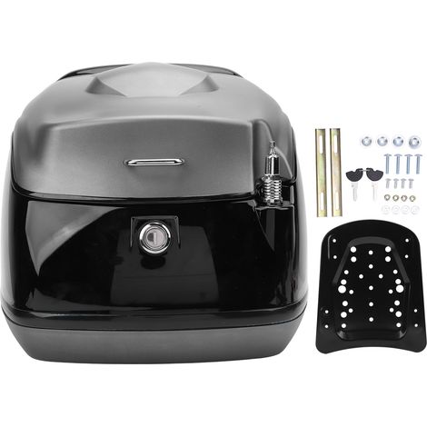 Top case moto 38L style rétro résistant à l'eau haute résistance grande capacité coffre pour vélo électrique scooter or titane (1/5)