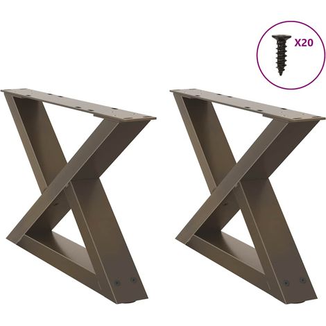 Couchtischbeine 2 Stk. Naturstahl 50x(30-31,3) cm Stahl