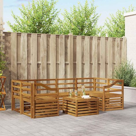 Outdoor-Sofagarnitur 7 pcs Natur Massivholz Akazie (1/5)
