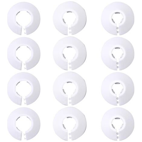 Couvercle de Tuyau de Radiateur Colliers, 12 Pièces Cache Tuyau plomberie, Rosace radiateur, pour Tuyau de Type 12, Type 16, Type 20, rosaces pour tuyaux de Chauffage, Blanc