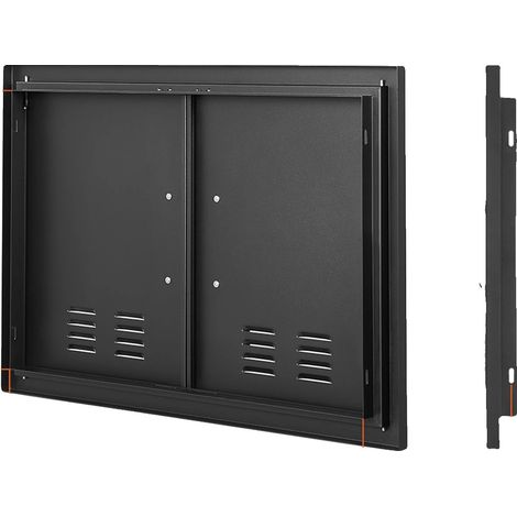 Sportello di accesso per barbecue, in acciaio inox a doppio strato, design elegante, 76 x 53 cm, nero. (1/2)