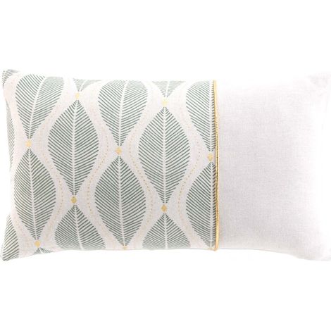 Coussin Imprimé Métallisé "Maho" 30x50cm Vert Sauge