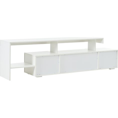 TV-Lowboard Weiß Hochglanz mit LED, 192 x 37 x 53 cm, für Fernseher bis 85 Zoll (1/5)