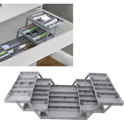 Organisateur bureau extensible et étagère dépliante, rangement double rangée pour bijoux, cosmétiques et objets de bureau, matériel plastique premium, 30 pièces (1/5)