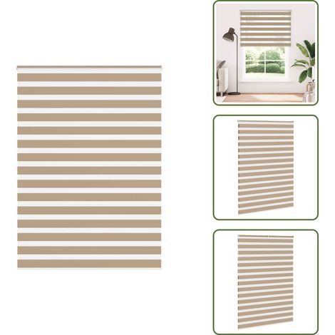 Zebrarollo Sandbraun 165x230 cm Stoffbreite 160,9 cm Polyester - Zebra-Jalousie - Zebra-Jalousien - Zebra-Rollo - Doppelrollo (1/5)