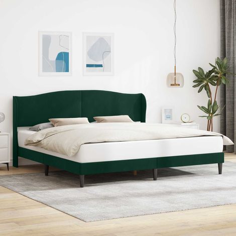 Estructura de cama Verde oscuro 180 x 200 cm Terciopelo