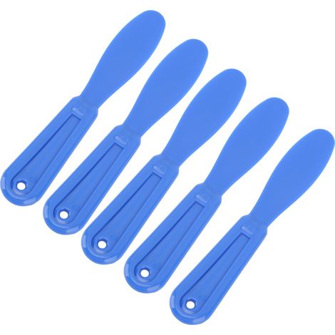 Lot de 5 spatules et couteaux mélangeurs pour plâtre dentaire en plastique, pour matériaux d'empreinte en alginate, bleu foncé (1/5)