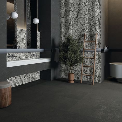 Carrelage faïence mur effet terrazzo beige 32x99 cm BLACK R BRAIDED (vendu par boite de 1,27m2) (1/2)