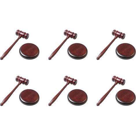 6X Marteau Décoratif D'Avocat, Marteau de Juge, Outil Multifonction en Bois, Marteau, Cadeau D'Anniversaire, Base de Jouet de Noël (1/5)