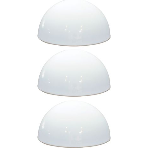 3er Set LED Solar Steh Lampen Fassaden Halb Kugel Wand Beleuchtung Garten Weg Stand Leuchten weiß