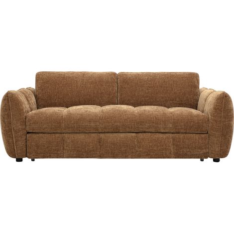 Divano letto design 3 posti in tessuto effetto velluto testurizzato terra bruciata WONDER (1/5)