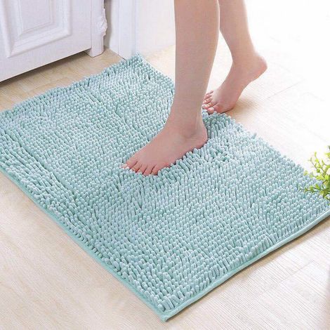 Tapis De Salle De Bain - Microfibre Absorbante - Dos Anti-dérapant En Colle Chaude - Design Waffle 3D - 60 X 40 Cm - 1 Pièce (1/5)