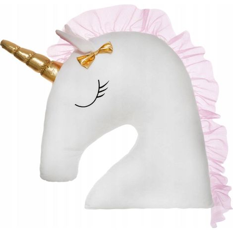 Coussin enfant maxi licorne blanc 55x55cm - Atmosphera créateur d'intérieur (1/3)