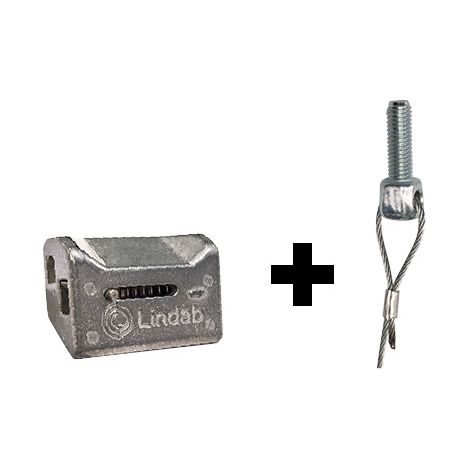 Sachet de 10 câbles pré-sertie Lg 2 mètres embout fileté M8 + galets Charge 45 Kg NATHER 996615