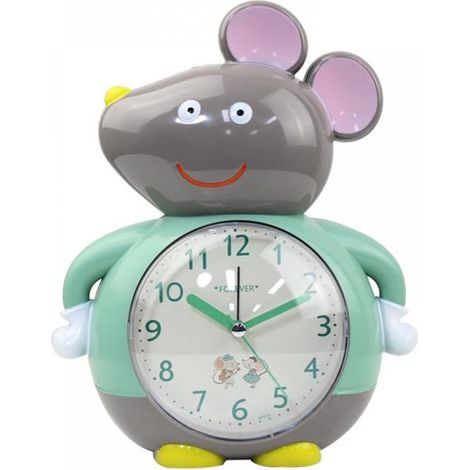 Réveils pour chambre à coucher, réveil dessin animé, petite souris, veilleuse, décoration de maison pour enfants et étudiants (vert)
