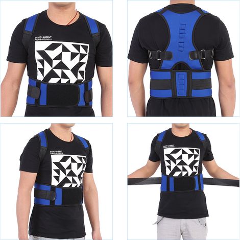 Correcteur de posture réglable pour homme et adolescent, soutien dorsal homme adulte, taille 2XL, brace orthopédique ajustable, maintien dos et épaules, ceinture de posture homme. (1/5)