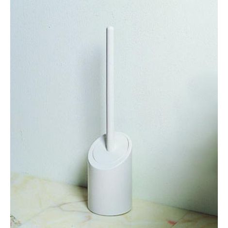 Portascopino Bagno da Terra in Plastica Resistente Durolite Bianco Tondo (1/2)
