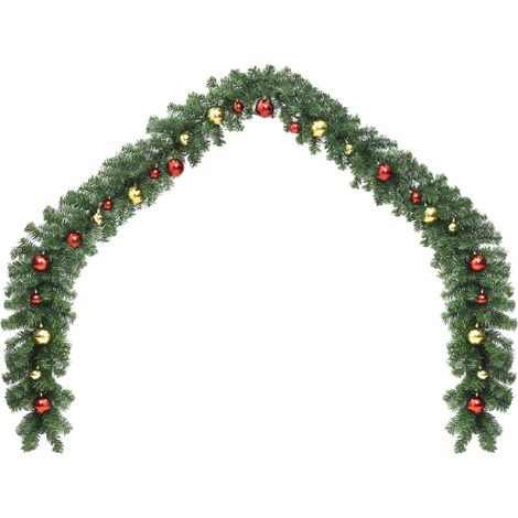 INLIFE Guirlande de Noël décorée avec boules et lumières LED 5 m (1/5)