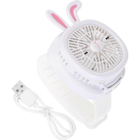 Montre-ventilateur portable pour enfants avec bracelet, rechargeable par USB.-25X5cm-White (1/3)