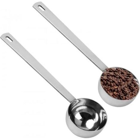 Kaffeelöffel aus Edelstahl – 2er-Set, ideal für Kaffee, Tee und Mehl, ergonomisches und robustes Design