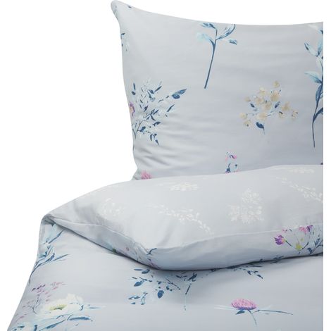 Conjunto de fundas de algodón azul claro edredón funda de almohada 135 x 200 cm moderno dormitorio Evergreen