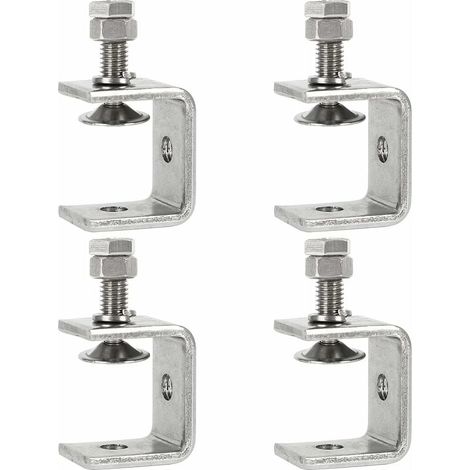 Crediri - 4 abrazaderas en C de acero inoxidable de alta resistencia de 0 a 25 mm para carpintería, abrazaderas de tigre con mordazas anchas para bricolaje, carpintería, soldadura