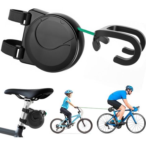 Corde de Remorquage pour Vélo Barre Traction Velo Enfant de 2.5 m, Système Rétractable, Sangles de Remorquage pour Vélos (1/5)