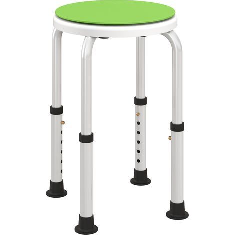 Sgabello da doccia, sedile antiscivolo per doccia, sgabello da bagno in alluminio regolabile in altezza e girevole a 360° (1/5)