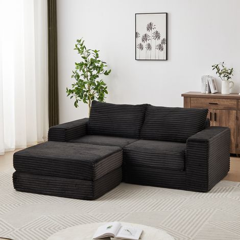 Sofá cama modular con chaise longue de pana OKMYHOME (1/5)