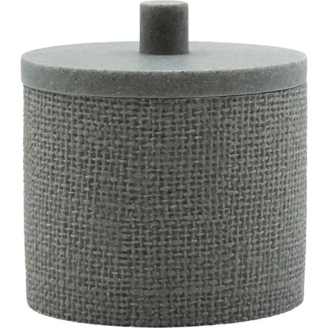Pot à Cotons Effet Tissé "Spa" 10cm Gris