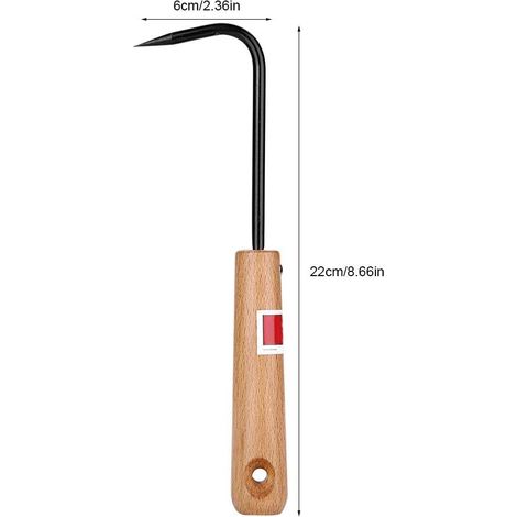 Crochet à bonsaï à dent unique, outils à manche pour racines de bonsaï, crochet racinaire, outil en hêtre, couteau à tourner pour pot en bois, fer.