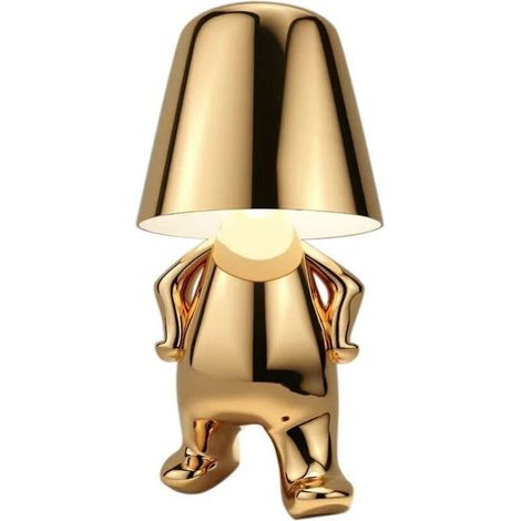 LED-Tischleuchte „Kleiner goldener Mann“, dimmbar, mit Touch-Steuerung, Nachtlicht (1/4)