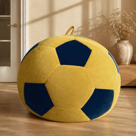 Pouf ballon de football grand OKWISH en flanelle multicolore, siège bean bag en mousse (1/5)